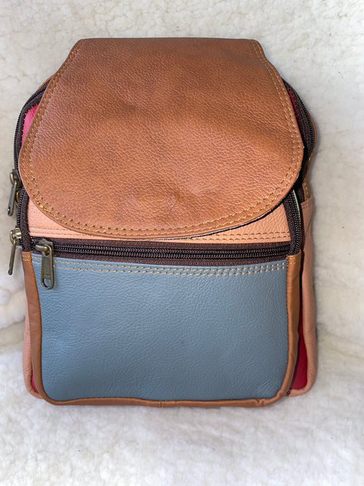 Handcrafted, Recycled Leather Backpack