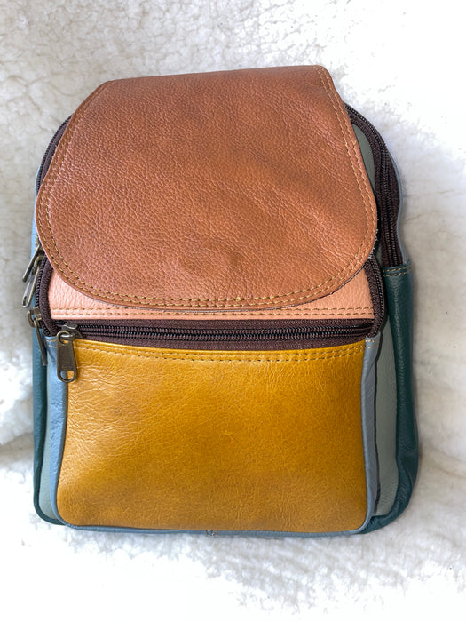 Handcrafted, Recycled Leather Backpack