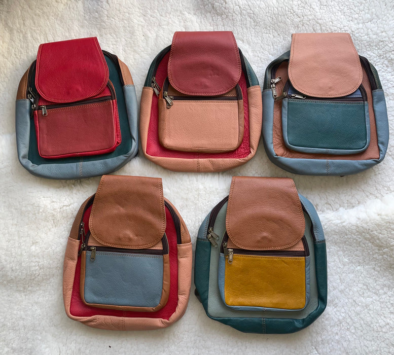 Handcrafted, Recycled Leather Backpack