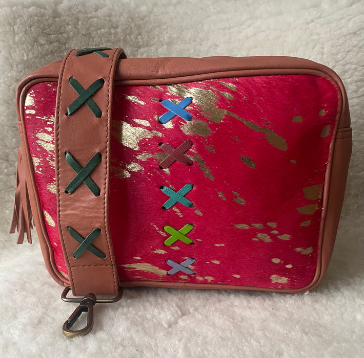 Handcrafted, Recycled Leather & Hide Camera Bag.