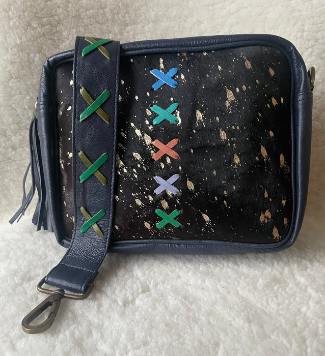Handcrafted, Recycled Leather & Hide Camera Bag.