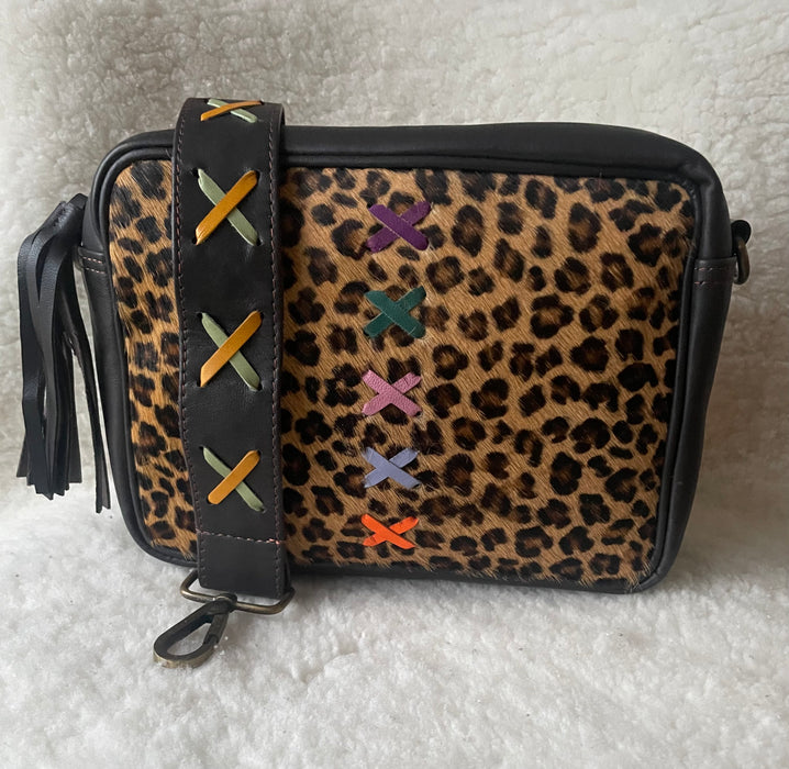 Handcrafted, Recycled Leather & Hide Camera Bag.