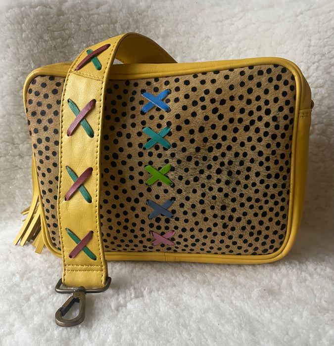 Handcrafted, Recycled Leather & Hide Camera Bag.
