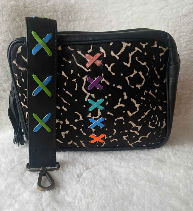 Handcrafted, Recycled Leather & Hide Camera Bag.