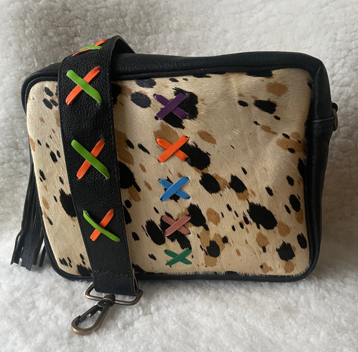 Handcrafted, Recycled Leather & Hide Camera Bag.