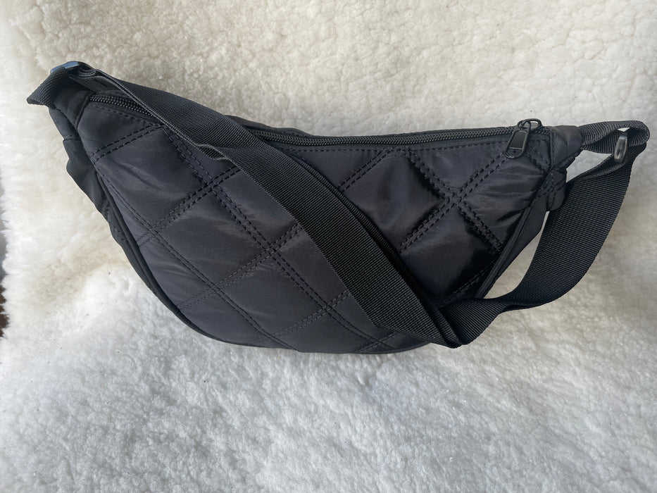 Half-Moon Quilted Nylon Sling Bags