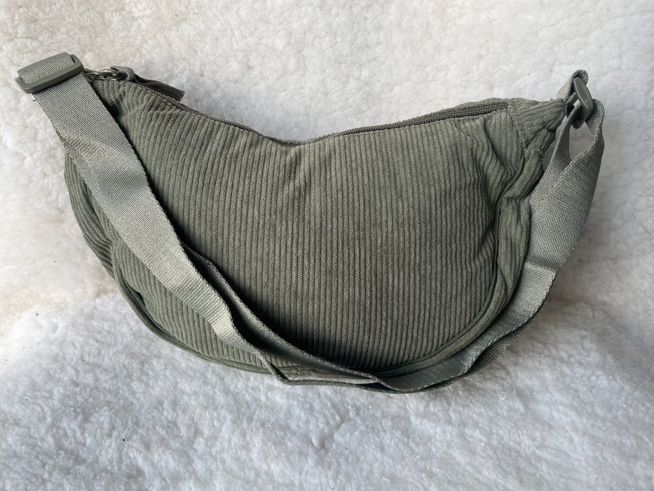 Half-Moon Corduroy Sling Bag.
