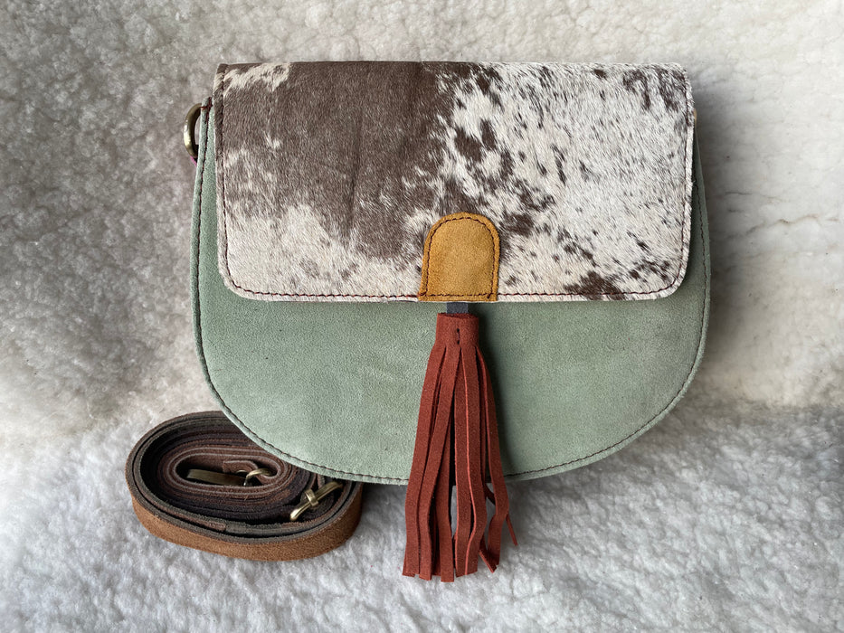 Handcrafted, Recycled Suede & Hide Multi-Coloured Bags.