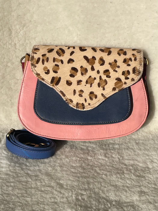 Handcrafted, Recycled Leather & Hide Multi-Coloured Handbag