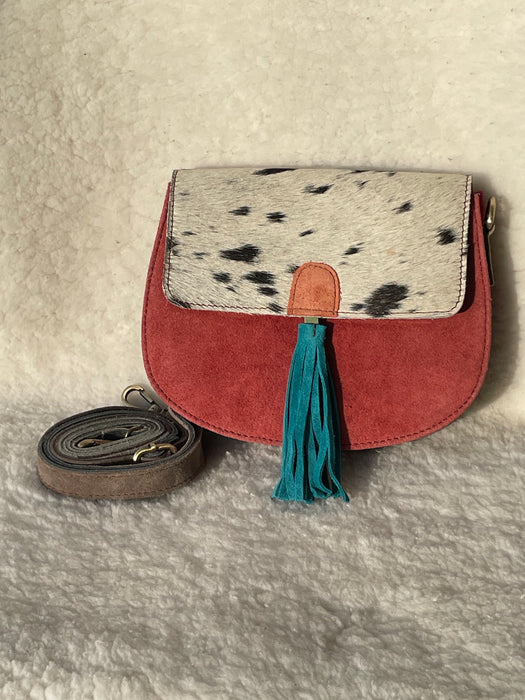 Handcrafted, Recycled Suede & Hide Multi-Coloured Bags.