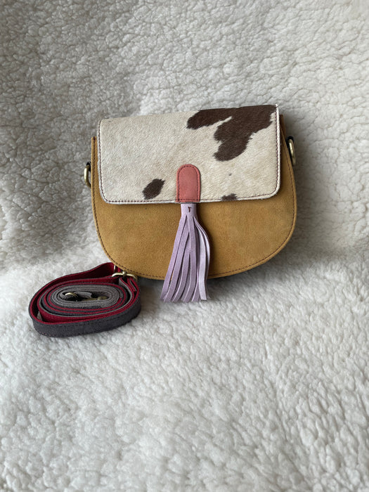 Handcrafted, Recycled Suede & Hide Multi-Coloured Bags.