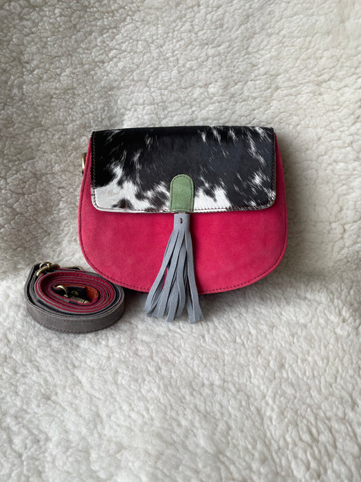 Handcrafted, Recycled Suede & Hide Multi-Coloured Bags.