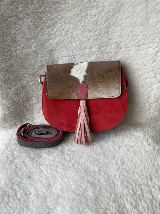 Handcrafted, Recycled Suede & Hide Multi-Coloured Bags.