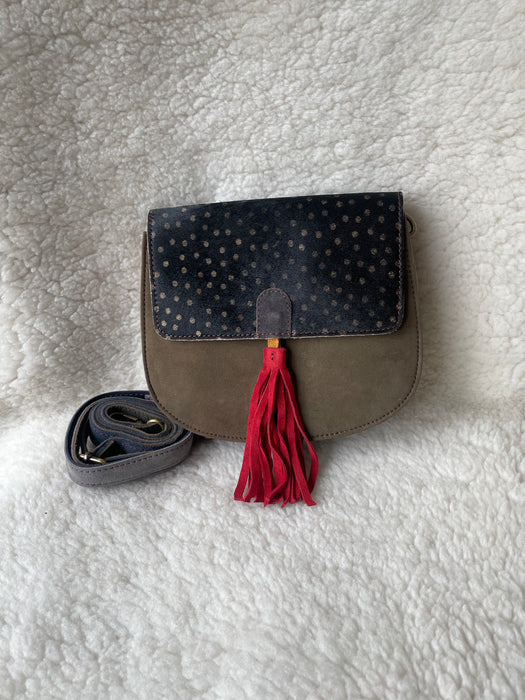 Handcrafted, Recycled Suede & Hide Multi-Coloured Bags.