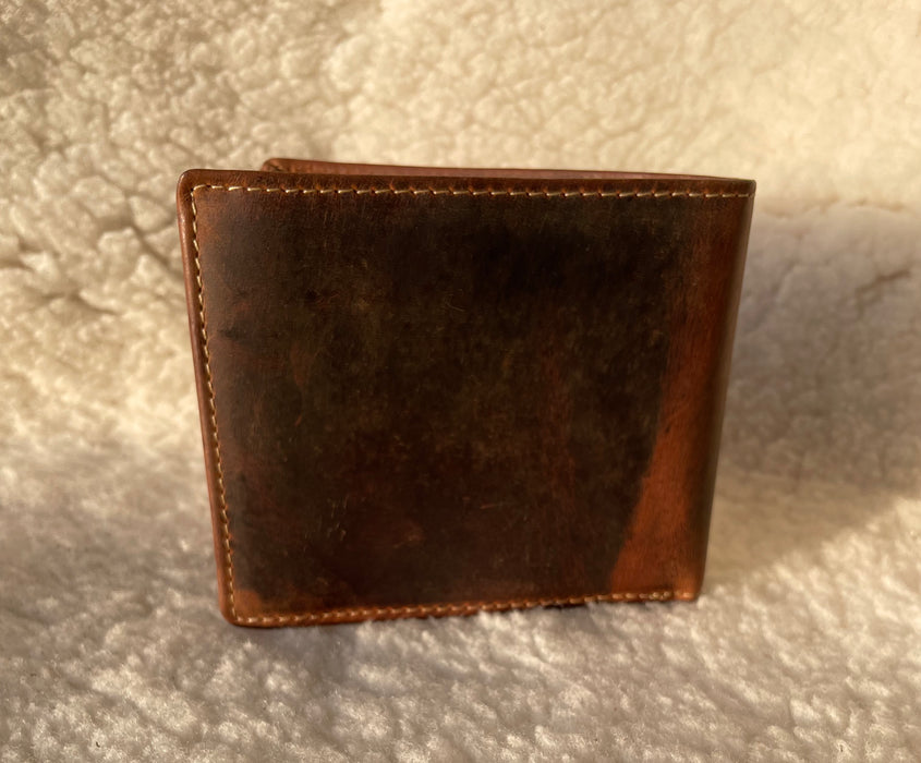 Genuine, Brown Leather Trifold Wallet