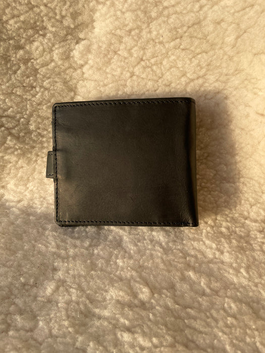 Genuine, Black Leather, Bifold Flip Up Wallet