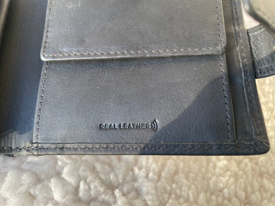 Genuine, Black Leather, Trifold Wallet