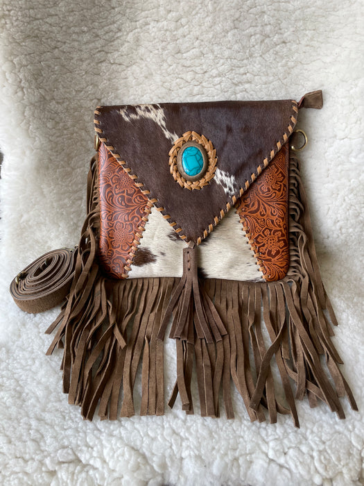 Western Style, Suede, Leather & Hide Fringed bag